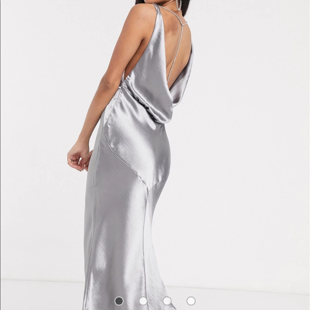 ASOS Satin MIDI Dress with Rhinestone Detail